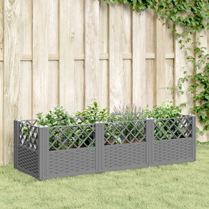 Fioriera Giardino Picchetti Grigio Chiaro 123,5x43,5x43,5 cm PP 368018
