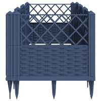 Fioriera Giardino Picchetti Grigio Blu 123,5x43,5x43,5 cm PP