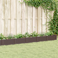 Fioriera da Giardino con Picchetti Marrone 362,5x42,5x28,5cm PP 368021