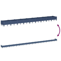 Fioriera Giardino Picchetti-Vaso da Esterno Fissabile-Contenitore per Piante Grigio Blu 362,5x42,5x28,5 cm PP