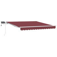 Tenda da Sole Retrattile Manuale con LED Bordò 300x250 cm 3214969