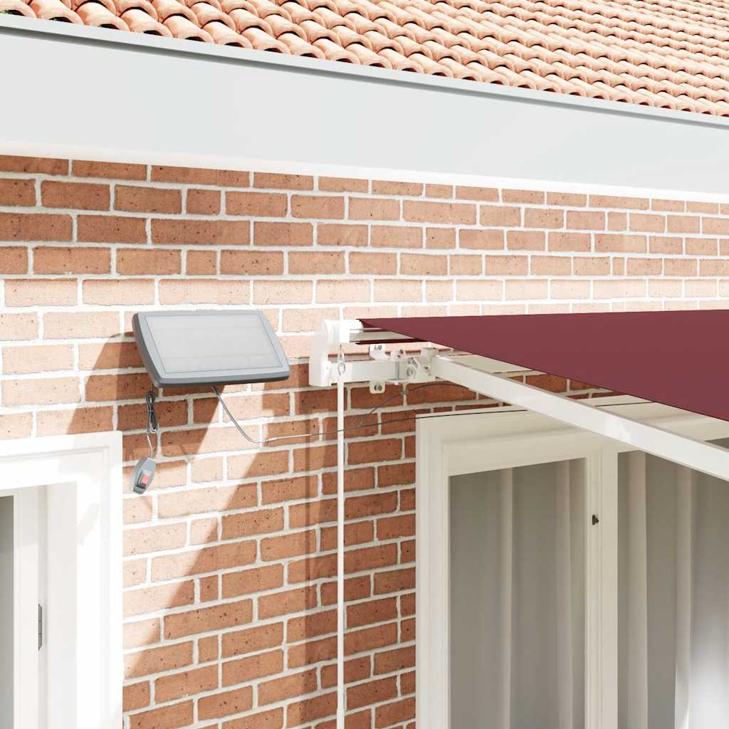 Tenda da Sole Retrattile Manuale con LED Bordò 300x250 cm 3214969