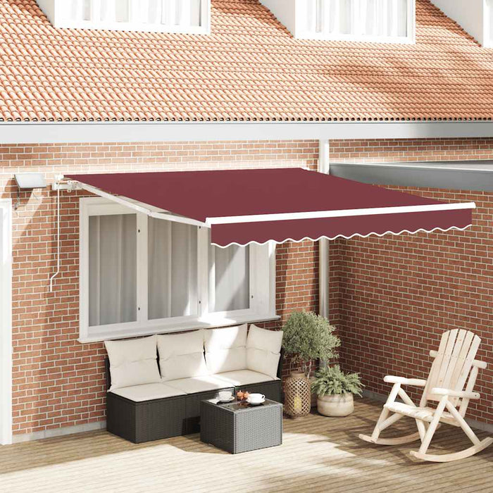 Tenda da Sole Retrattile Manuale con LED Bordò 300x250 cm 3214969