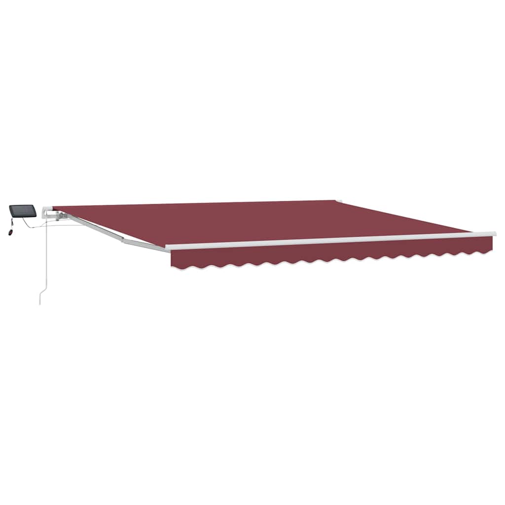 vidaXL Tenda da Sole Retrattile Manuale con LED Bordò 400x300 cm