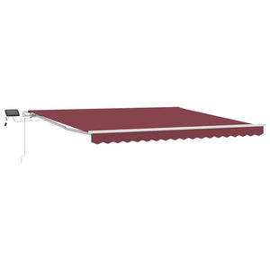 Tenda da Sole Retrattile Manuale con LED Bordò 400x300 cm 3214974