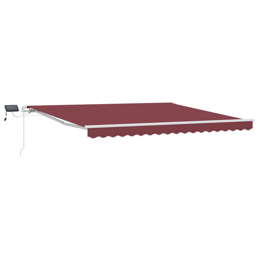 Tenda da Sole Retrattile Manuale con LED Bordò 400x300 cm 3214974
