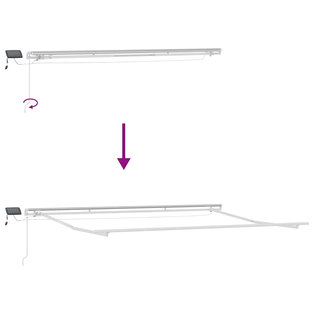 vidaXL Tenda da Sole Retrattile Manuale con LED Bordò 400x300 cm