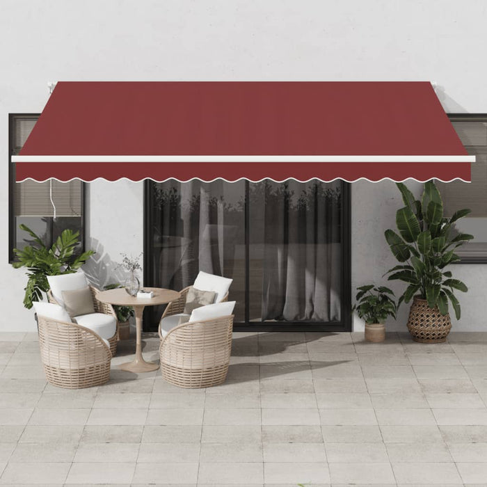 Tenda da Sole Retrattile Automatica con LED Bordò 450x300 cm 3214977