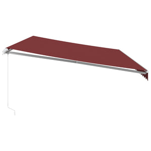 Tenda da Sole Retrattile Manuale con LED Bordò 600x350 cm 3214995