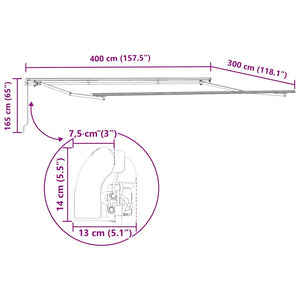 Tenda da Sole Retrattile Manuale Bordò 400x300 cm 3215225