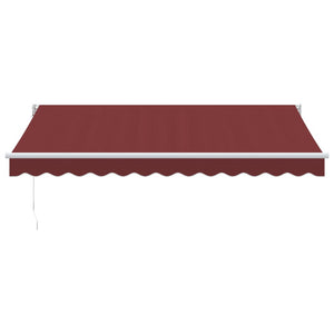 vidaXL Tenda da Sole Retrattile Manuale Bordò 350x250 cm