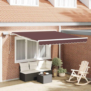 Tenda Retrattile Manuale con LED 300x250cm Marrone 3215374