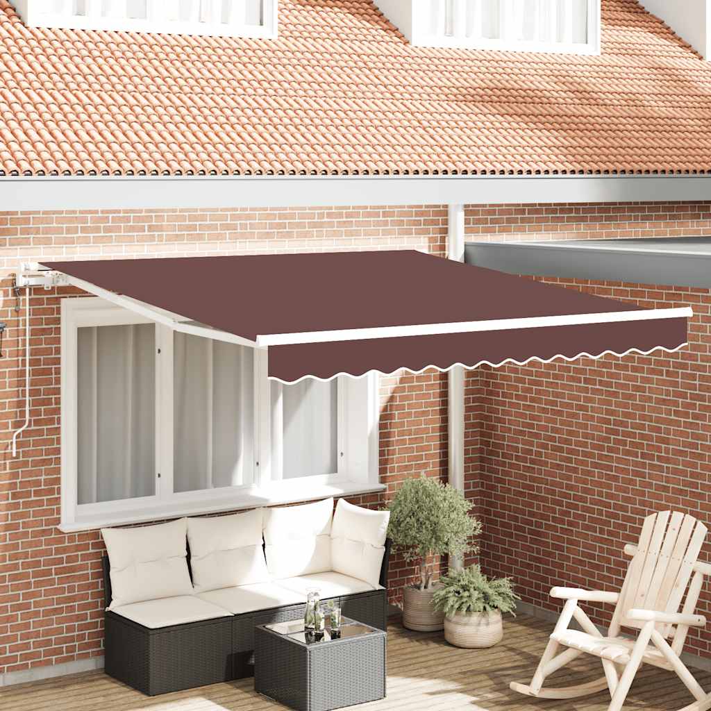 Tenda da Sole Retrattile Automatica Marrone 300x250 cm 3215375