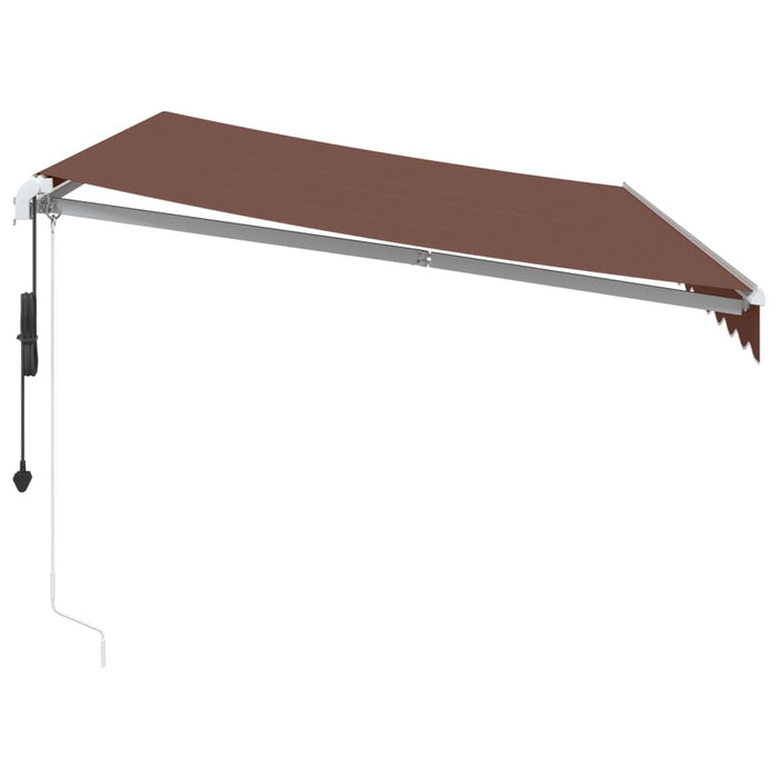Tenda da Sole Retrattile Automatica con LED Marrone 350x250 cm 3215378