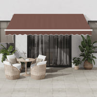 Tenda da Sole Retrattile Automatica con LED Marrone 400x350 cm 3215390