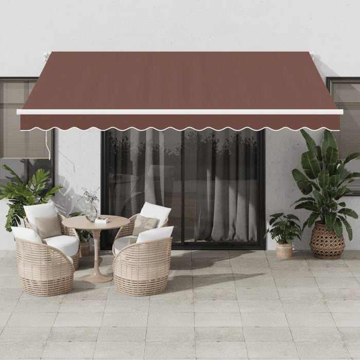 Tenda da Sole Retrattile Automatica con LED Marrone 400x350 cm 3215390