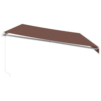 Tenda da Sole Retrattile Manuale con LED Marrone 600x350 cm 3215400
