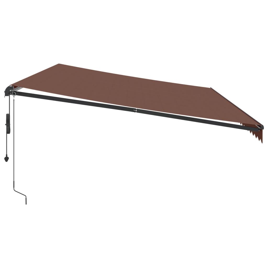 Tenda da Sole Retrattile Automatica con LED Marrone 600x350 cm 3215418