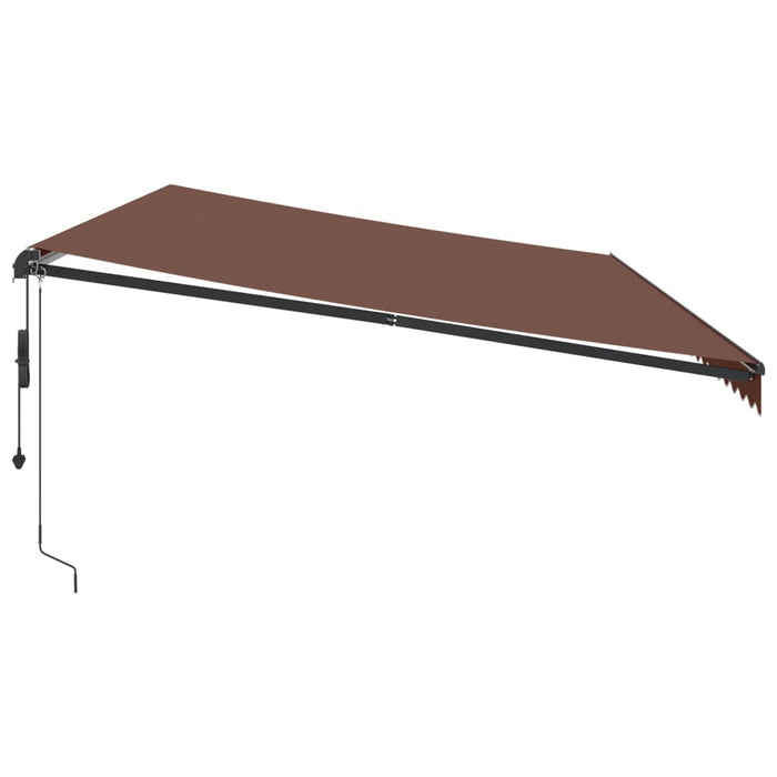 Tenda da Sole Retrattile Automatica con LED Marrone 600x350 cm 3215418