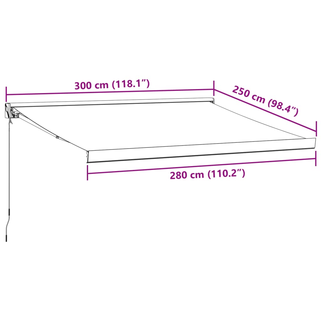 Tenda Sole Retrattile Manuale 300x250 cm Marrone 3215723