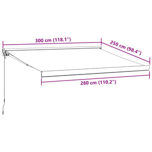 Tenda Sole Retrattile Manuale 300x250 cm Marrone 3215723