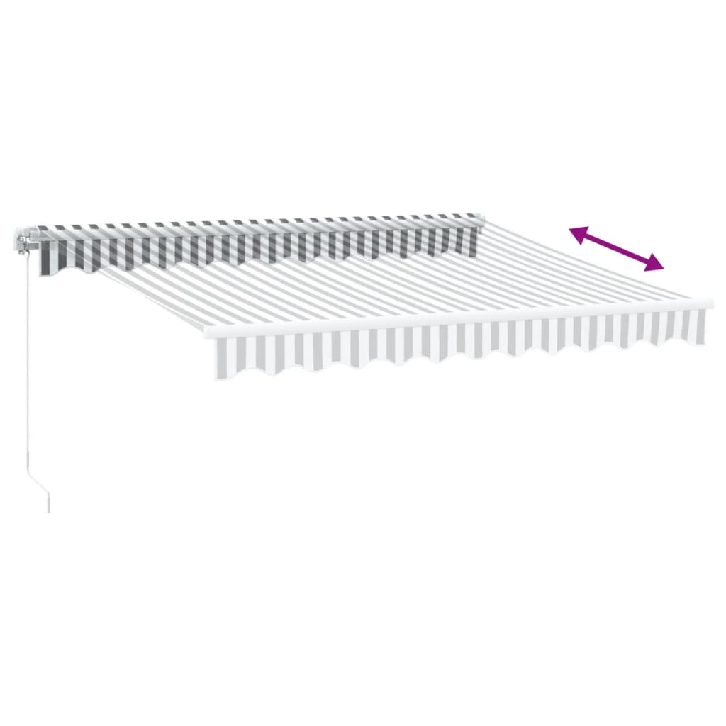 Tenda da Sole Retrattile Manuale con LED Antracite e Bianco 3215779