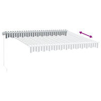 Tenda da Sole Retrattile Manuale con LED Antracite e Bianco 3215779