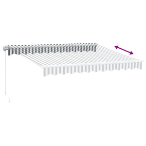 Tenda da Sole Retrattile Manuale con LED Antracite e Bianco 3215779