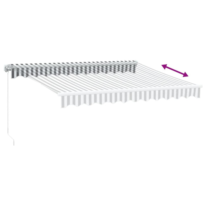 Tenda da Sole Retrattile Manuale con LED Antracite e Bianco 3215779