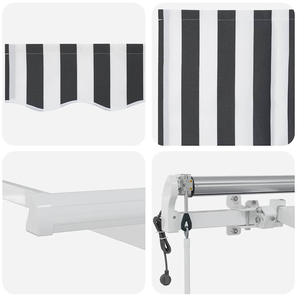 Tenda Sole Retrattile Automatica 300x250 cm Antracite e Bianco 3215780