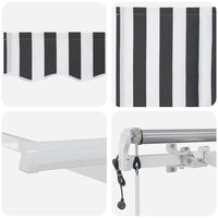 Tenda Sole Retrattile Automatica 300x250 cm Antracite e Bianco 3215780