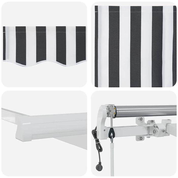 Tenda Sole Retrattile Automatica 300x250 cm Antracite e Bianco 3215780