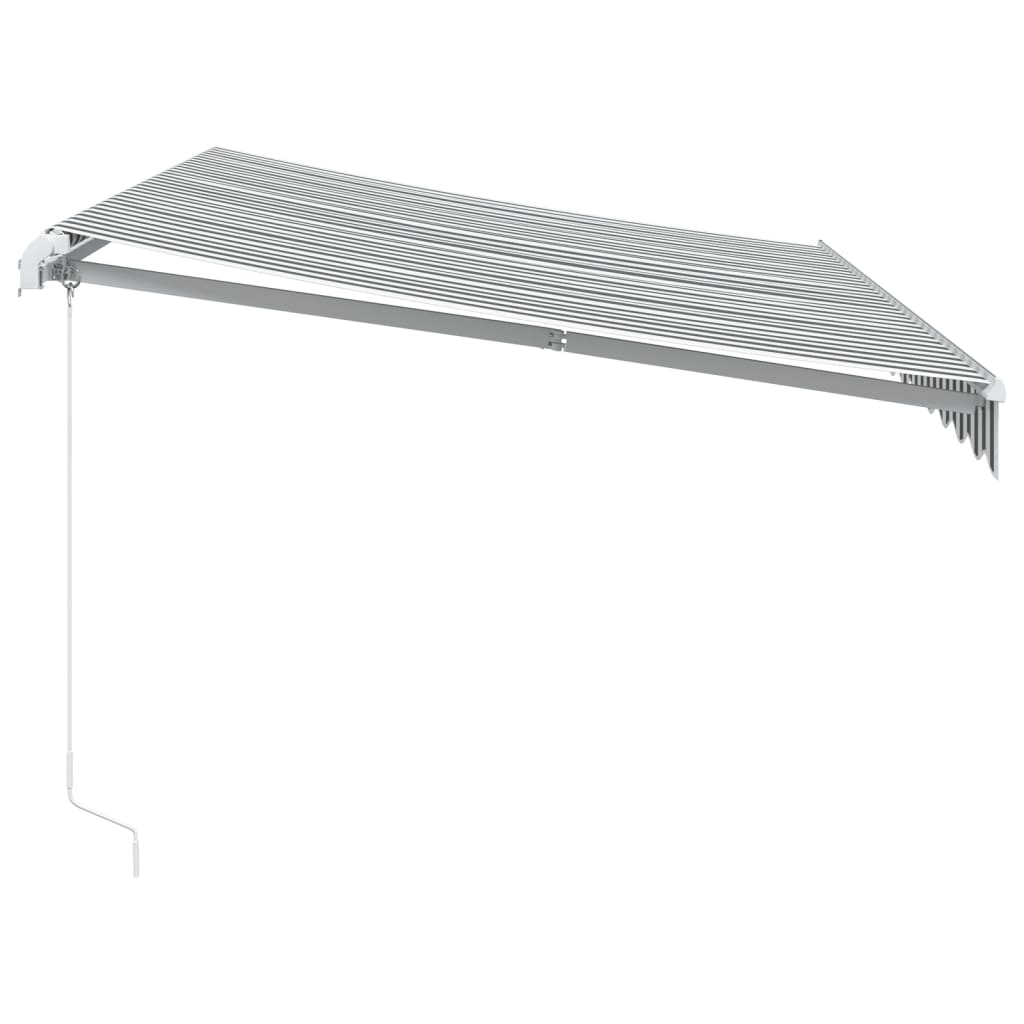 Tenda da Sole Retrattile Manuale con LED Antracite e Bianco 3215782