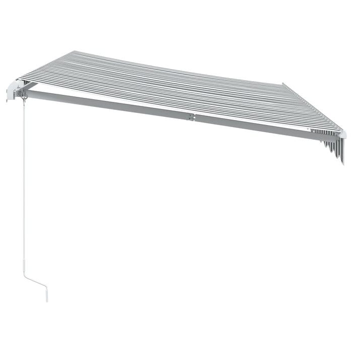 Tenda da Sole Retrattile Manuale con LED Antracite e Bianco 3215782