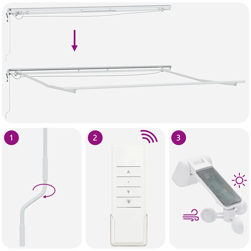 vidaXL Tenda Retrattile Automatica LED Antracite e Bianco 450x300 cm