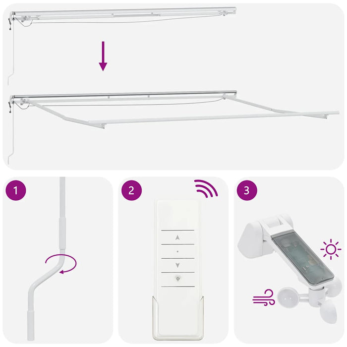 vidaXL Tenda Retrattile Automatica LED Antracite e Bianco 450x300 cm