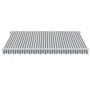 Tenda da Sole Retrattile Manuale Antracite e Bianco 400x350 cm 3215792