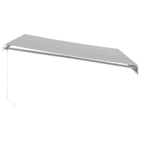 Tenda da Sole Retrattile Manuale Antracite e Bianco 400x350 cm 3215792