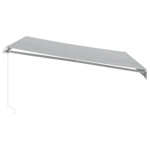 Tenda da Sole Retrattile Manuale Antracite e Bianco 400x350 cm 3215792