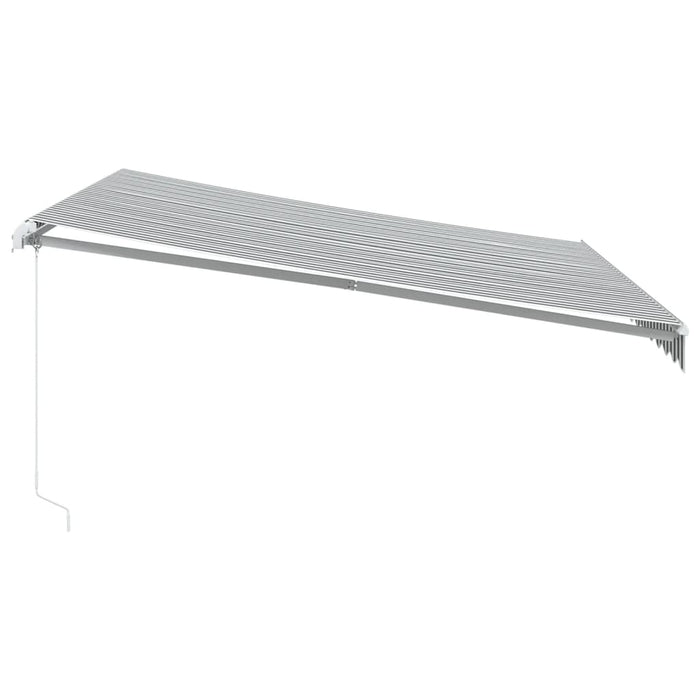 Tenda da Sole Retrattile Manuale Antracite e Bianco 400x350 cm 3215792