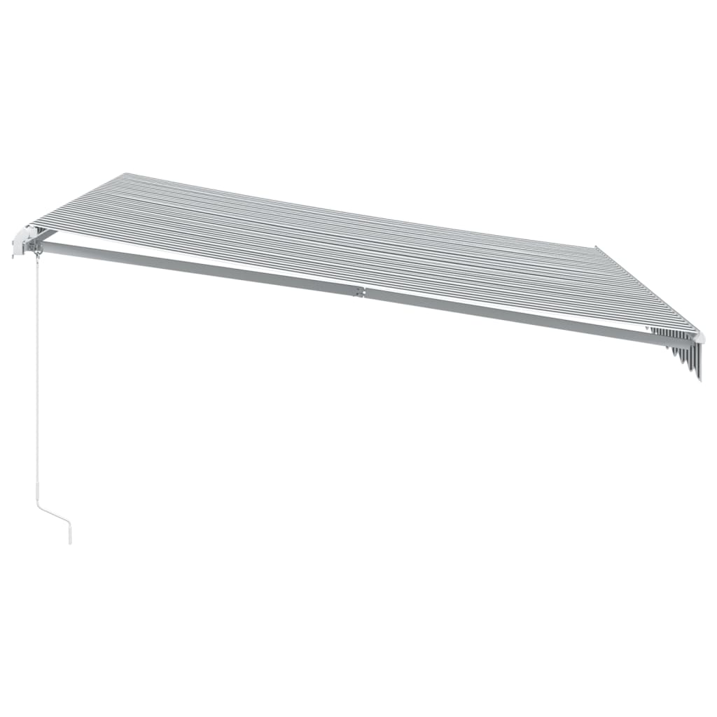 Tenda Retrattile Manuale con LED Antracite e Bianco 400x350 cm 3215793