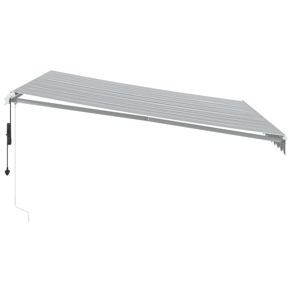 Tenda Sole Retrattile Automatica 400x350 cm Antracite e Bianco 3215794