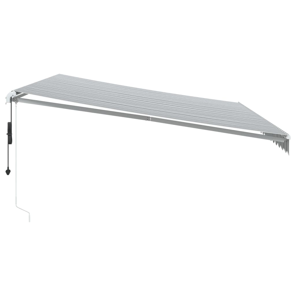 Tenda Sole Retrattile Automatica 500x350 cm Antracite e Bianco 3215802