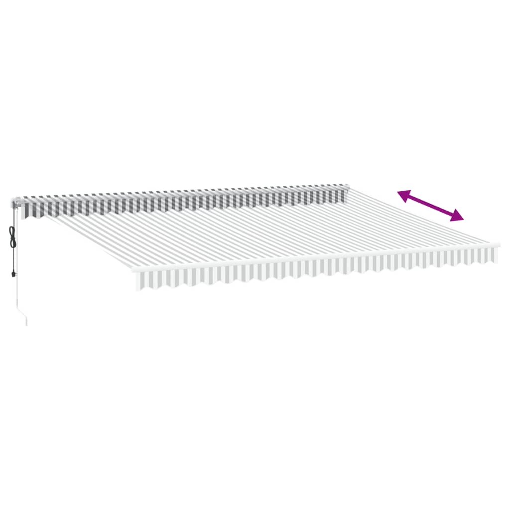 Tenda Sole Retrattile Automatica 500x350 cm Antracite e Bianco 3215802