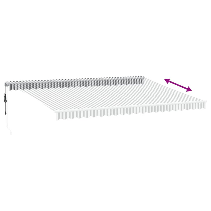 Tenda Sole Retrattile Automatica 500x350 cm Antracite e Bianco 3215802