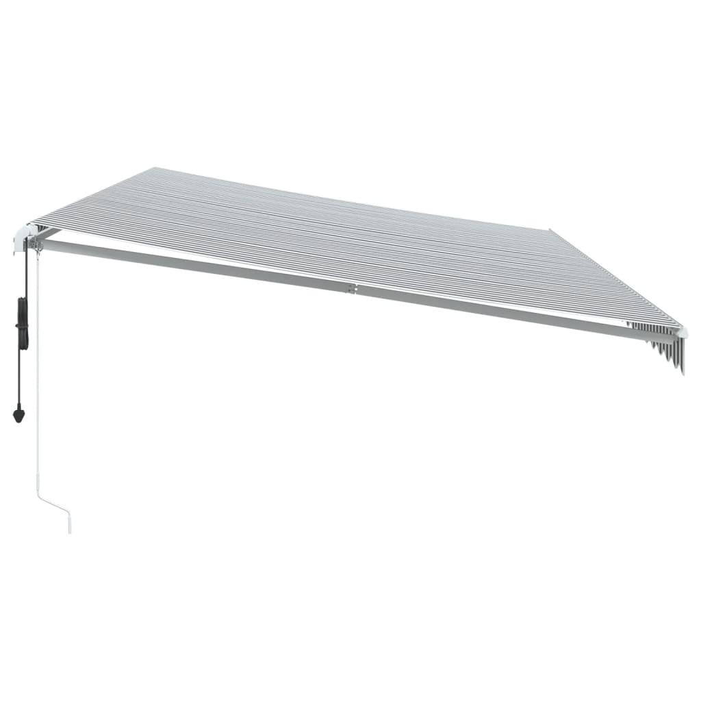 Tenda Sole Retrattile Automatica 600x350 cm Antracite e Bianco 3215806