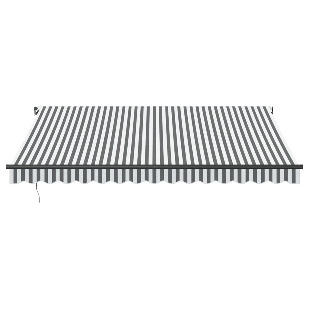 Tenda da Sole Retrattile Manuale Antracite e Bianco 400x350 cm 3215808