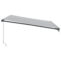 Tenda da Sole Retrattile Manuale Antracite e Bianco 400x350 cm 3215808