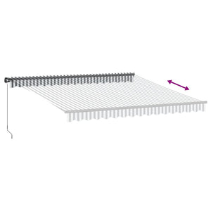 Tenda Retrattile Manuale con LED Antracite e Bianco 400x350 cm 3215809