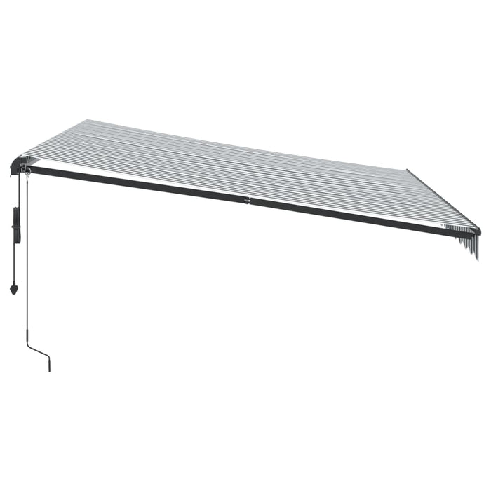 Tenda Sole Retrattile Automatica 400x350 cm Antracite e Bianco 3215810